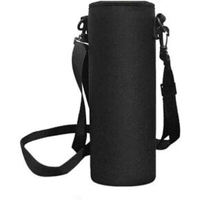 Water Bottle Sleeve, Water Bottle Carrier 750ml, 25oz Water Bottle Cover Insulated Neoprene Water Bottle Bag Sleeve Case Pouch Cover with Adjustable Shoulder Strap, Black
