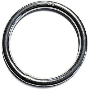 US Stainless Stainless Steel 316 Round Ring Welded 6mm x 55mm ID (1/4" x 2") Marine Grade