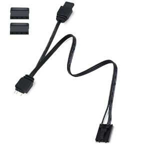 COMeap 4 pin ARGB Adapter for Corsair Commander Core XT， Commander Core, Lighting Node Core and RGB Fan Hub，1 to 2 ARGB Splitter Extension Cable Connect to 5V 3-Pin ARGB Devices 6.5 Inch