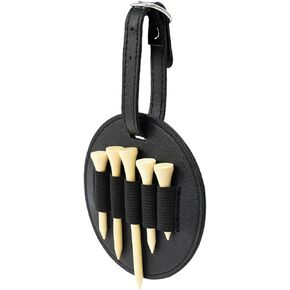 1 PC Golf Tee Organizer Bag + 5 PCS Tee, Golf Tee Inserts, Luxury Leather Gifts for Golfers Men and Women(Black)