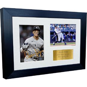Kitbags & Lockers 12x8 A4 Aaron Judge New York Yankees Autographed Signed Photo Photograph Picture Frame Major League Baseball Poster Gift G