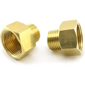 Brass Pipe Fitting Adapter 1/2" NPT Male to 3/4" NPT Female Reducer Connector, 2pcs