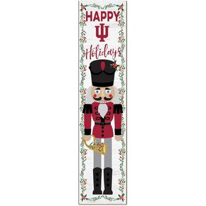 KH Sports Fan Indiana Hoosiers Nutcracker Porch Leaner, 11x46 Inches, Hoosiers Outdoor Christmas Sign; Display Some Holiday Cheer with This Indiana Hoosiers Nutcracker Sign