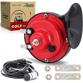 Roykaw Golf Cart 12 Volt Horn Kit Floor Mount Button for EZGO Club Car Yamaha, UTV, Boat