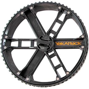 YakAttack TowNStow Kayak Cart BeadLoc Rubber Tread Wheel for Hardpack Ground Surfaces, Black - Single Pack (TNS-1004) | Kayak Fishing Accessories