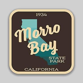 Morro Bay State Park California Decal Sticker | 4-Inches by 4-Inches | 5-Pack Premium Quality Vinyl Sticker | UV Protective Laminate | SP647