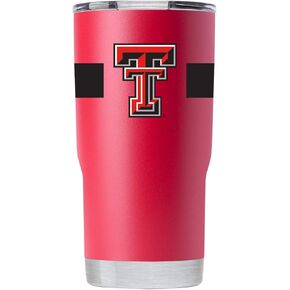 Gametime Sidekicks Texas Tech 20oz Red Tumbler - Officially Licensed, 18/8 Stainless Steel, Double-walled, Vacuum-insulated, UV LED Printed Logos, Sweatless, Stays Hot/Cold - 360 Wrap