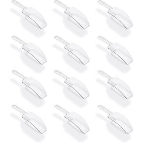 Super Z Outlet 5.5" Mini Acrylic Plastic Kitchen Scoops for Weddings, Candy Dessert Buffet, Ice Cream, Protein Powders, Coffee, Tea (Clear)