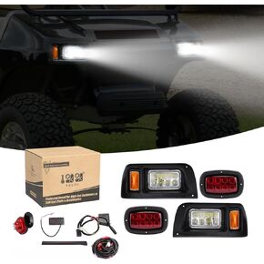 10L0L Golf Cart Light Kit for Club Car DS (12V) All Models with Head Light, Tail Lights, Turn Signals, Brake Lights Emergency Flasher and Horn