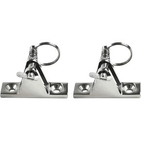 MARINE CITY 316 Grade Stainless Steel Bimini Top Deck Hinge 90° with Quick Release Pin Boat Top Fittings Flat Base Hardware for Boats – Marines – Ships – Kayaks (Pack of 2)