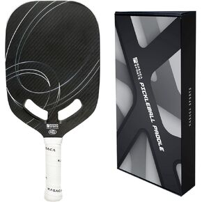 Pickleball Paddle 3K Carbon Fiber Construction with 16mm Thickness and Air Dynamic Throat Design, Enhancing Ball Control, Improved Spin. Edgeless Pickleball Paddle for Smoother Play.