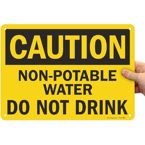 SmartSign "Caution - Non-Potable Water, Do Not Drink" Sign | 10" x 14" Aluminum