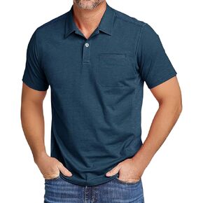V VALANCH Men's Polo Shirts Sport Casual Short Sleeve Golf Polo Moisture Wicking Collared Tennis T-Shirt