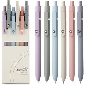 FIOVER Gel Pens - 6Pcs 0.5mm Pens Fine Point Smooth Writing Pen, Black Gel Ink Pens for Journaling Note Taking, Cute Aesthetic Office School Supplies Gifts for Women