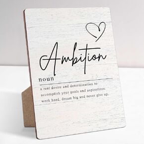 Human Sunshine Definition Farmhouse Wood Sign with Stand for Women's and Men's Desk - Inspirational and Positive Office Decor with Rustic Charm and Encouragement for Home or Office Shelf