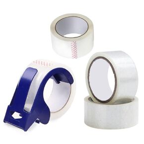 Heavy Duty Packing Tape, 4Pack with One Dispenser, 2.4 mil, 1.88" x 110 yd, Packing Tape Refills for Packing, Shipping and Mailing, (Clear)