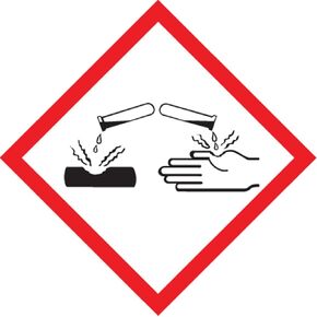 Accuform LZH604PS2 GHS Pictogram Label, Corrosion, 1" Length x 1" Width, Adhesive Coated Paper, Red/Black on White (Roll of 250)