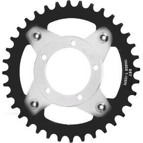SUNGOOYUE 104BCD Electric Bike Mid Drive Chainring Adapter, 36T High Strength Aluminum Alloy Electric Bike Mid Drive Chainring DIY Accessory for BBS01 BBS02