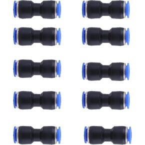 Pneumatic Connectors,12mm Pneumatic Fittings Push in T-Type Connectors Water Hose Quick Connect for Air Water Hose 10 PCS