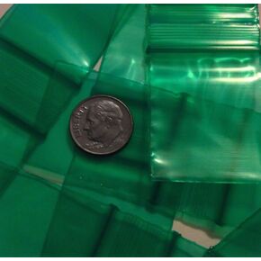 200-1" x 1" Clear 2 mil Plastic Ziplock Baggies Green Tone