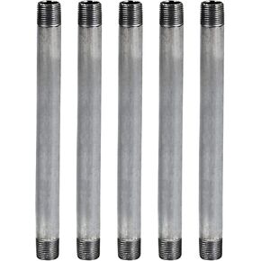3/4 Inch Galvanized Pipe, Three Quarter Inch Malleable Steel Pipes Fitting Build DIY Vintage Furniture, 3/4" x 18" (Pack Of 5)