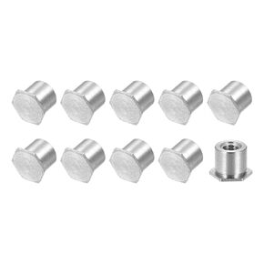 METALLIXITY Self Clinching Nuts (M4) 100Pcs, Carbon Steel Hex Head Standoff Threaded Insert Nuts - for Furniture Mechanical Fasteners, Silver Tone