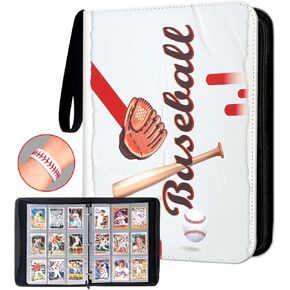 Leather product Baseball Card Binder With Sleeves, Sport Card Binder with aminated baseball design, Binder for Cards, Baseball Cards Binders 900 Pockets, Baseball Binder for Trading Cards.