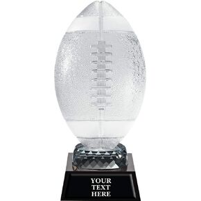 Fantasy Football Trophies, 12" Crystal Football Trophy, Individually Crafted Prime
