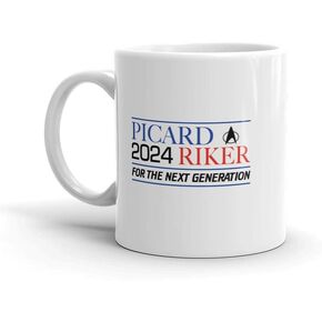 Star Trek: The Next Generation Picard & Riker 2024 White Mug - Officially Licensed - 11 oz