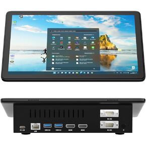 HEIGAOLA Mini PC,10.1 Inch Touchscreen Mini Computer Windows 11 Pro Mini Desk PC,Intel Celeron J4125 8GB RAM/128GB ROM,Dual R232 HDMI,BT 5.2,WiFi 5.0,Type-C,Support Auto-Boot