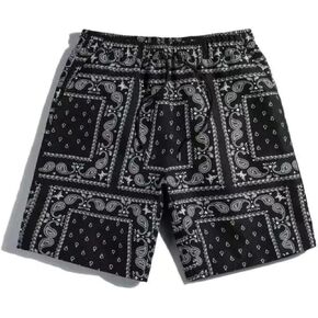 Men's Paisley Shorts Mesh Graphic Print Casual Beach Shorts Athletic Gym Workout Running Short Retro Pants