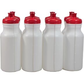 Sports Squeeze Plastic Water Bottles Push/Pull Cap 20 Ounce Bpa-Free Set 8