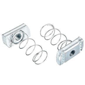 uxcell Strut Spring Channel Nut Regular, 50Pcs M8x34.5 Carbon Steel Zinc-Plating Long Spring Nuts for Strut Channel Mounts Solar Panel