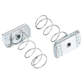 uxcell Strut Spring Channel Nut Regular, 50Pcs M6x34.5 Carbon Steel Zinc-Plating Long Spring Nuts for Strut Channel Mounts Solar Panel