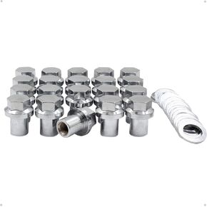 Wheel Accessories Parts 20 Pcs M14x1.5 14x1.5 OEM Style Lug Nuts RRD000011 | 1.60" Long Chrome 7/8" Hex Fits 2006 to 2009 Land Rover LR3