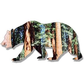 California Bear Shaped Sequoia Sticker (National Park ca rv Desert Vinyl (2.5 x 5 inch)