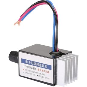 Universal DC 12V/24V Upgraded Motor Speed ​​Controller Switch with Heat Sink for Car Truck Fan Heater Control