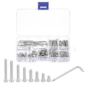 مجموعة مسامير الأمان Uxcell M3 Torx، (M3x5/8/10/12/16/20/25/30 مم) 125 قطعة 304 برغي مقاوم للعبث برأس من الفولاذ المقاوم للصدأ، W T10 براغي مفتاح الربط