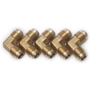 LTWFITTING Brass 5/8" OD 90 Degree Flare Union Elbow,Brass Flare Tube Fitting(Pack of 5)