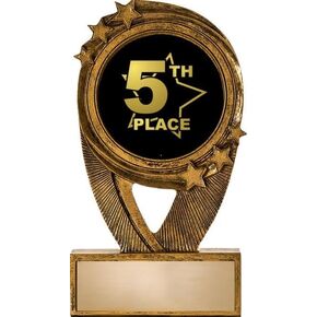Crown Awards Gold 5th Place Trophies, 5" H Resin 5th Place Trophy, Engraving Included Prime