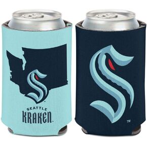 WinCraft NHL Seattle Kraken Washington State Can Cooler 1-Pack 12 oz. (Foldable, 2-Sided Design)