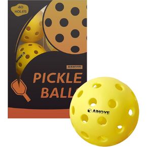 كرات Aihoye Pickleball، كرات مخلل خارجية 6 عبوات، 40 فتحة كرة مخلل مع ارتداد رائع، مواصفات usapa مع كرات مخلل متينة مناسبة لجميع مستويات المهارة
