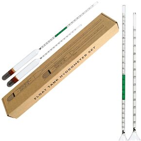 Hydrometers for Float Tanks – Measure Specific Gravity of Epsom Salt Solution Floatation Therapy MgSO4 – Dual Kit – Broad & Precision Range (1.15-1.35 & 1.24-1.30) Sensory Deprivation Rest