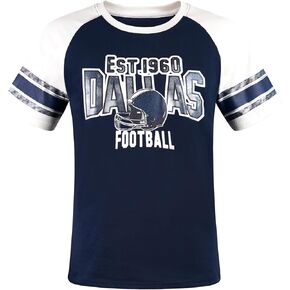 Mens City Football Fans Vintage Classical Sporty Tee Shirts - White & Navy