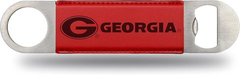 شفرة شريطية حمراء منقوشة بالليزر من الجلد الصناعي محفورة بالليزر من Rico Industries NCAA Georgia Bulldogs - ملحق مشروبات رائع ليوم اللعبة in Saudi Arabia