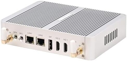 كمبيوتر KINGDEL صغير بدون مروحة مع Intel الجيل الثاني عشر N100 4 نوى (حتى 3.4 جيجا هرتز) 16 جيجا بايت DDR4 RAM، 512 جيجا بايت NVMe SSD، 2xLAN، 2xHD، DP، 4K: 4096 x 2160، 8xUSB، حافظة معدنية كاملة، W-11 Pro in Kuwait