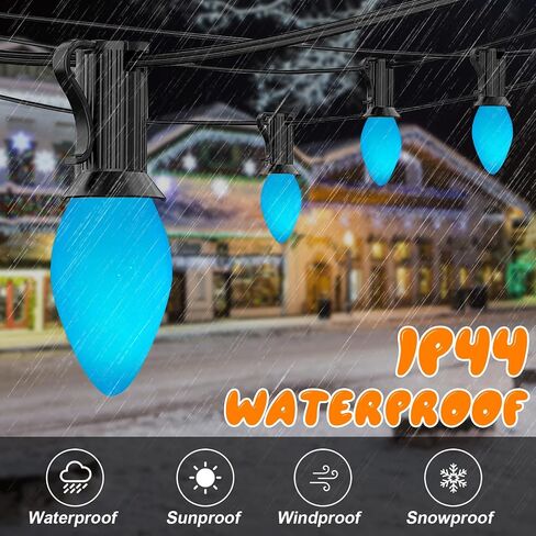 25 Pack C7 LED Halloween Orange Replacement Lights Bulbs, Vintage Orange Ceramic LED Christmas Bulbs for Outdoor Patio String Lights, E12 Candelabra Base, 0.6 Watt Saving Enengy LED Night Lights Bulbs in Saudi Arabia