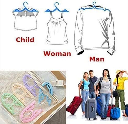 10 Pcs Travel Hangers - Cruise Ship Essentials Portable Folding Clothes Hangers Travel Accessories Foldable Clothes Drying Rack for Travel (Colorful 10pcs) in Saudi Arabia