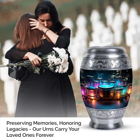 Neon Drum Set Cremation Urn Human Ashes - Unique Urns for Human Ashes Adult - Urns for Human Ashes Adult Male Dad - Decorative Urns - Urn for Ashes Adult Male (size-3nch,4pcs) in Saudi Arabia