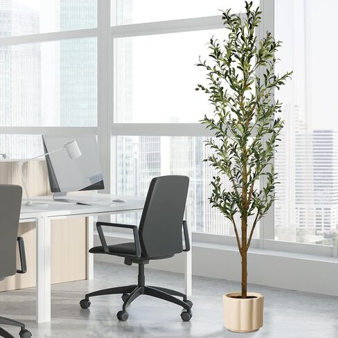 Artificial Ficus Tree 4 ft, Faux Plant Fake Silk Trees with Sturdy Plastic Nursery Pot, Faux Ficus Trees for Indoor Outdoor House Living Room Office Garden in Saudi Arabia